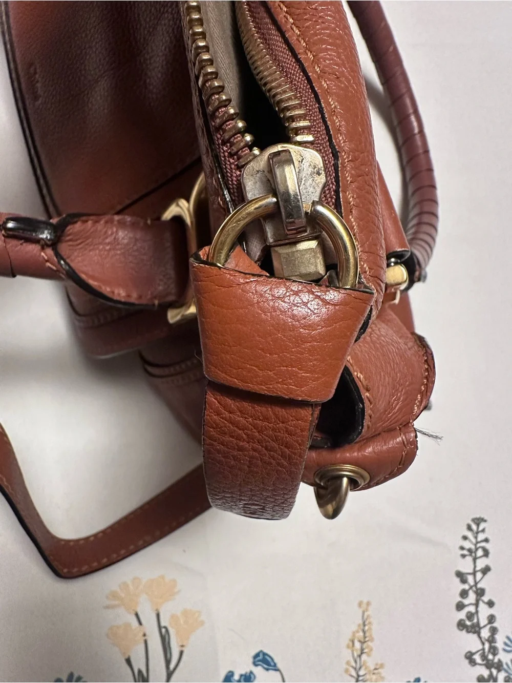 Chloé Cognac Brown Leather Medum Marcie Satchel